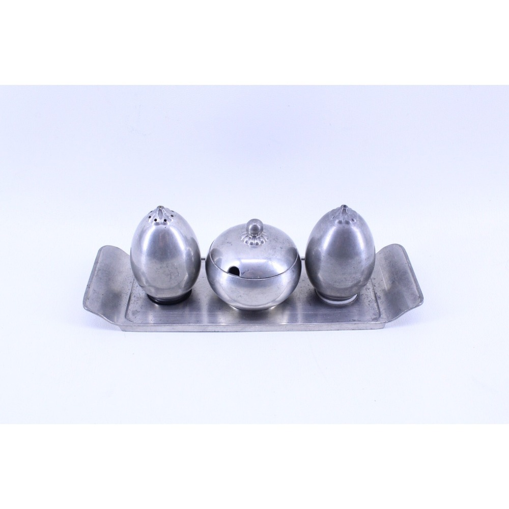 Rare Just Anderson Danish Pewter Table Setting - a Set of 4 Pieces